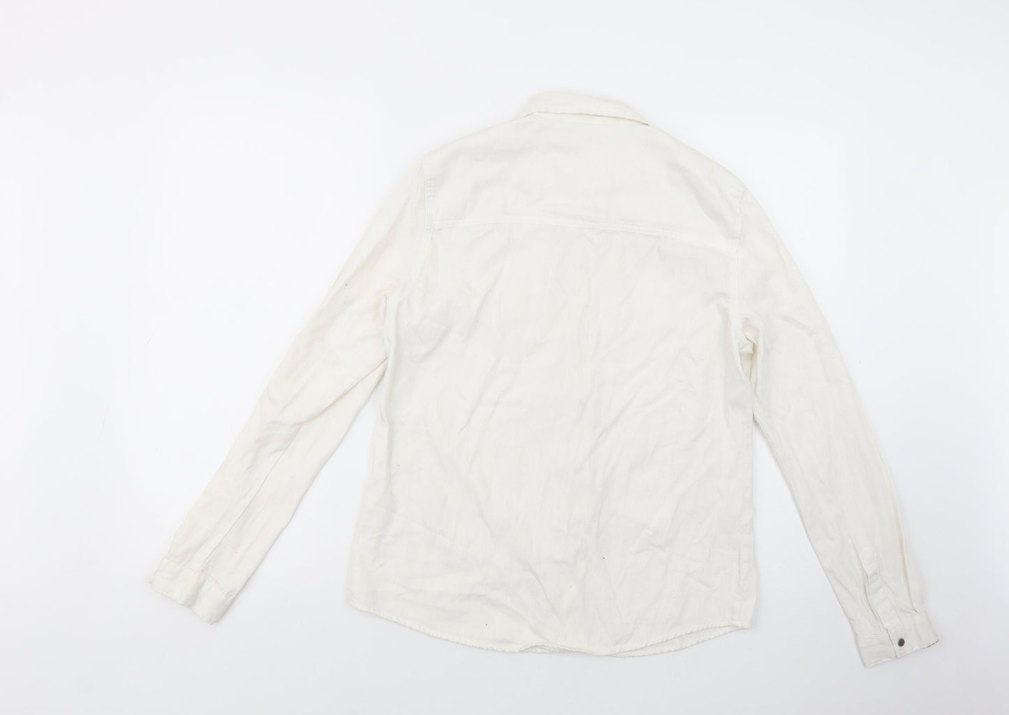 Womens UK Size M Noisy may Ivory Basic Button-Up