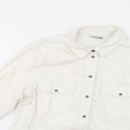 Womens UK Size M Noisy may Ivory Basic Button-Up