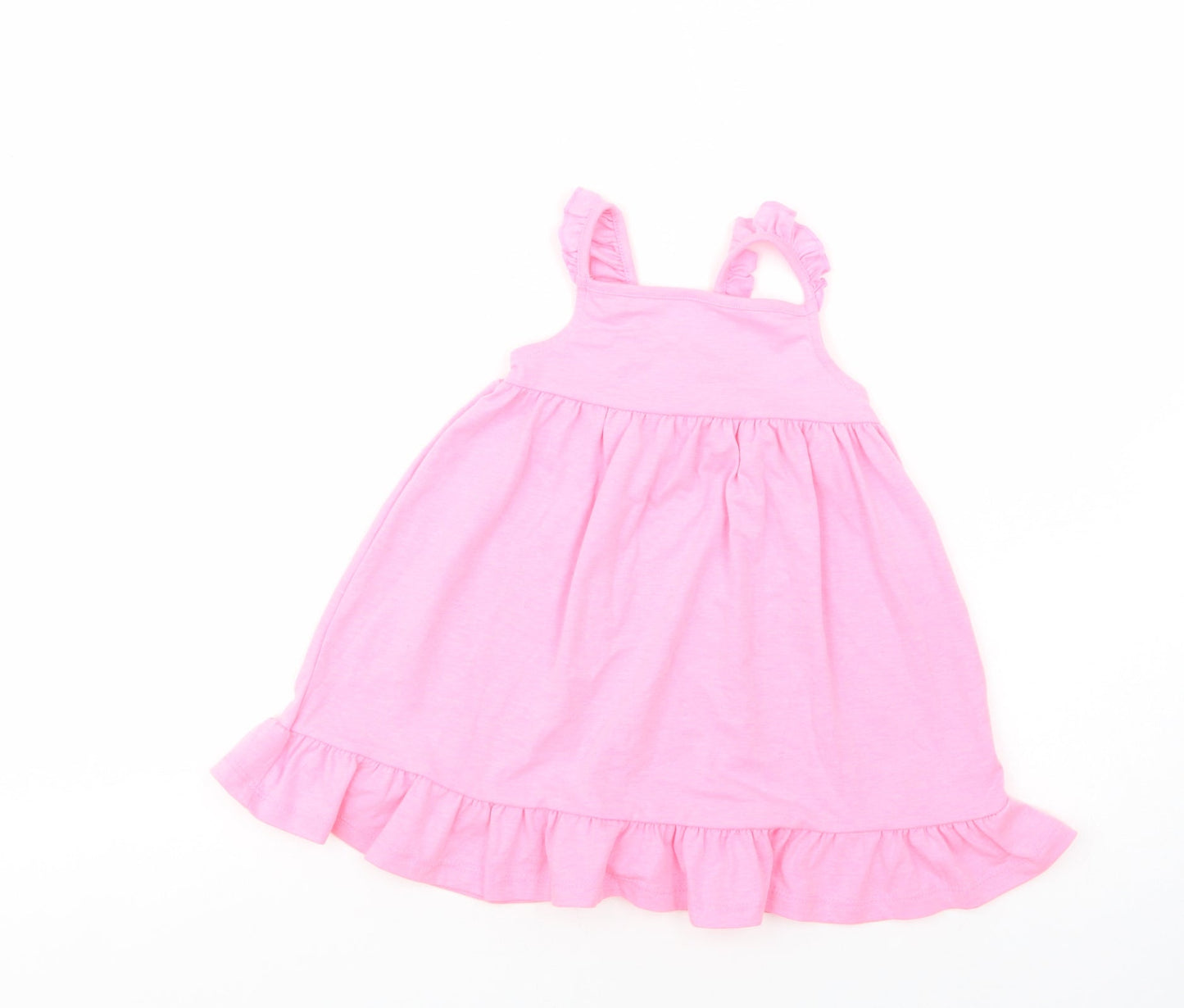 F&F Baby Pink  Polyester Tank Dress  Size 18 Months  Square Neck Pullover