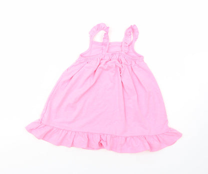 F&F Baby Pink  Polyester Tank Dress  Size 18 Months  Square Neck Pullover