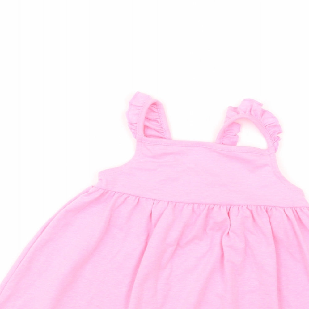 F&F Baby Pink  Polyester Tank Dress  Size 18 Months  Square Neck Pullover
