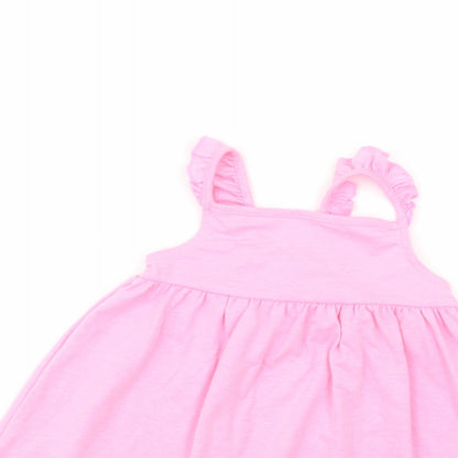 F&F Baby Pink  Polyester Tank Dress  Size 18 Months  Square Neck Pullover