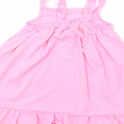 F&F Baby Pink  Polyester Tank Dress  Size 18 Months  Square Neck Pullover