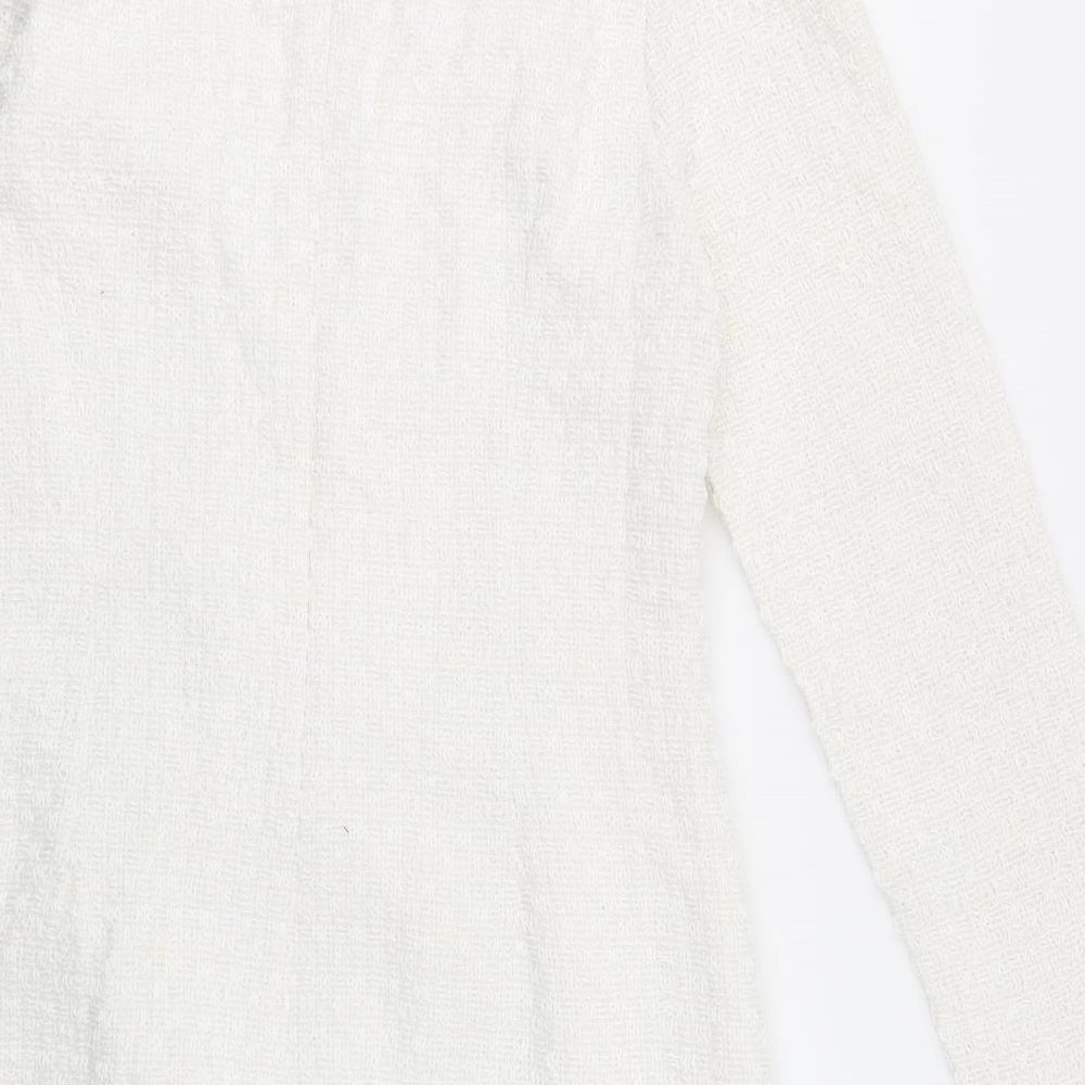 SheIn Womens White  Polyester Pencil Dress  Size XL  Square Neck Zip