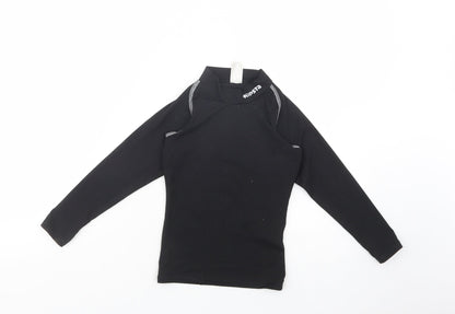 DECATHLON Boys Black  Polyester Kimono T-Shirt Size 6 Years Mock Neck Pullover