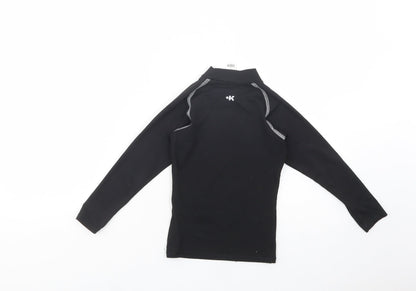 DECATHLON Boys Black  Polyester Kimono T-Shirt Size 6 Years Mock Neck Pullover