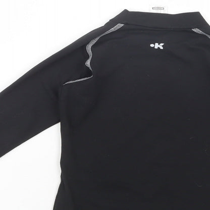DECATHLON Boys Black  Polyester Kimono T-Shirt Size 6 Years Mock Neck Pullover