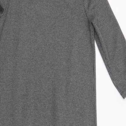 Maria Bellentani Womens Grey Houndstooth Viscose Shift  Size S  Boat Neck Pullover