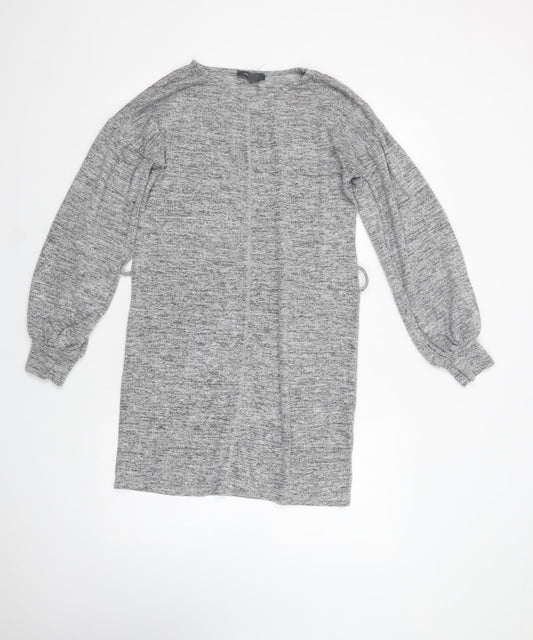 Primark Womens Grey Crew Neck  Polyester Tunic Jumper Size 10
