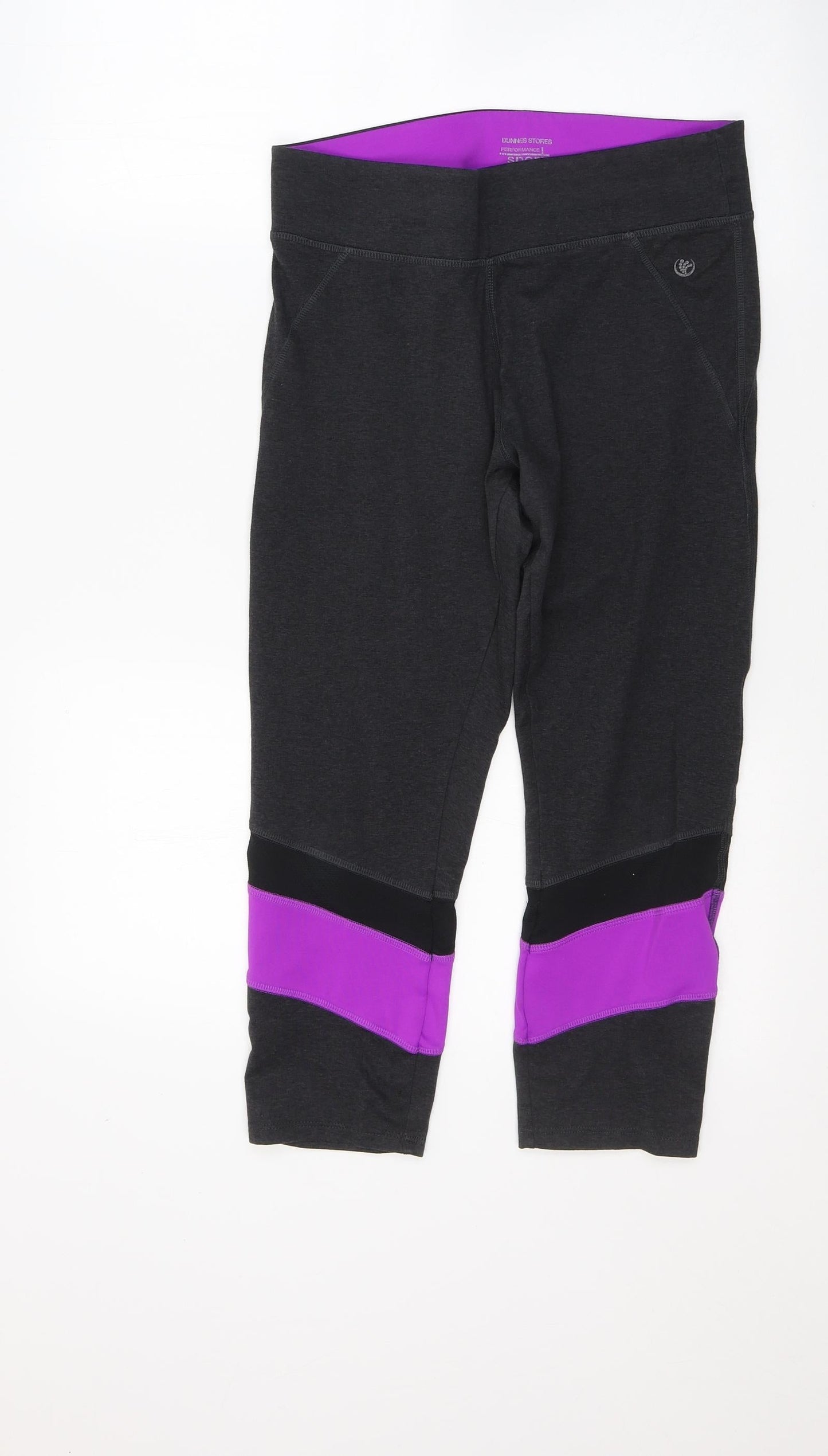 Womens UK Size M Dunnes Stores Regular Fit Cropped Grey Leggings