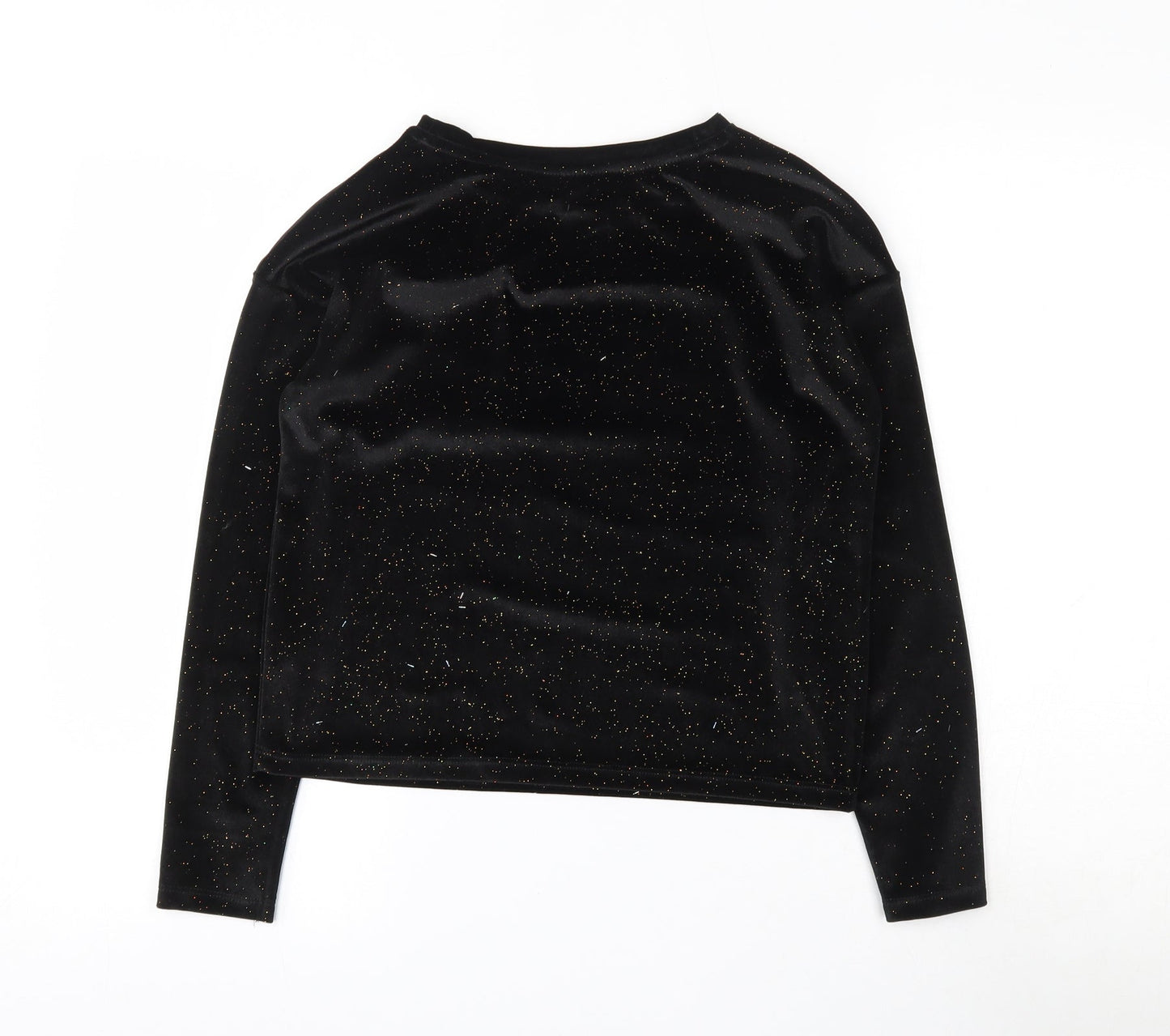 TU Girls Black  Polyester Basic T-Shirt Size 11 Years Round Neck Pullover
