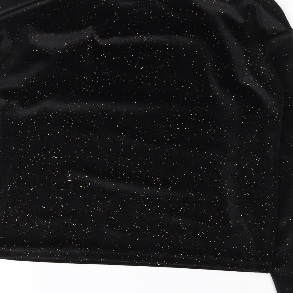 TU Girls Black  Polyester Basic T-Shirt Size 11 Years Round Neck Pullover