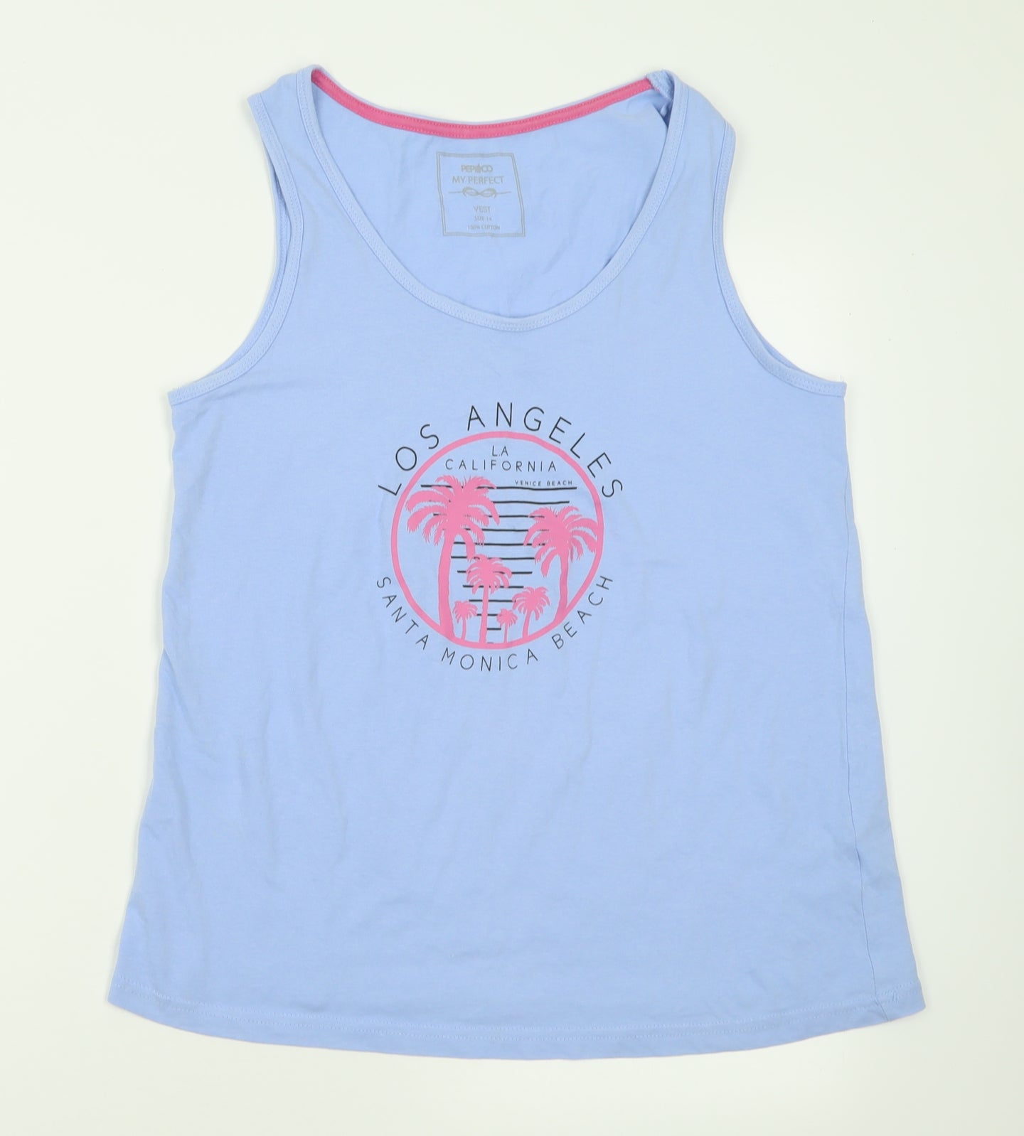 Womens UK Size 14 pep&co Blue Basic Tank