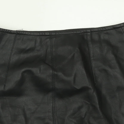 H&M Womens Black  Polyester A-Line Skirt Size 6   Zip