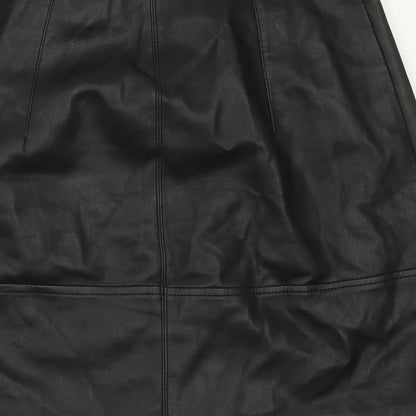 H&M Womens Black  Polyester A-Line Skirt Size 6   Zip