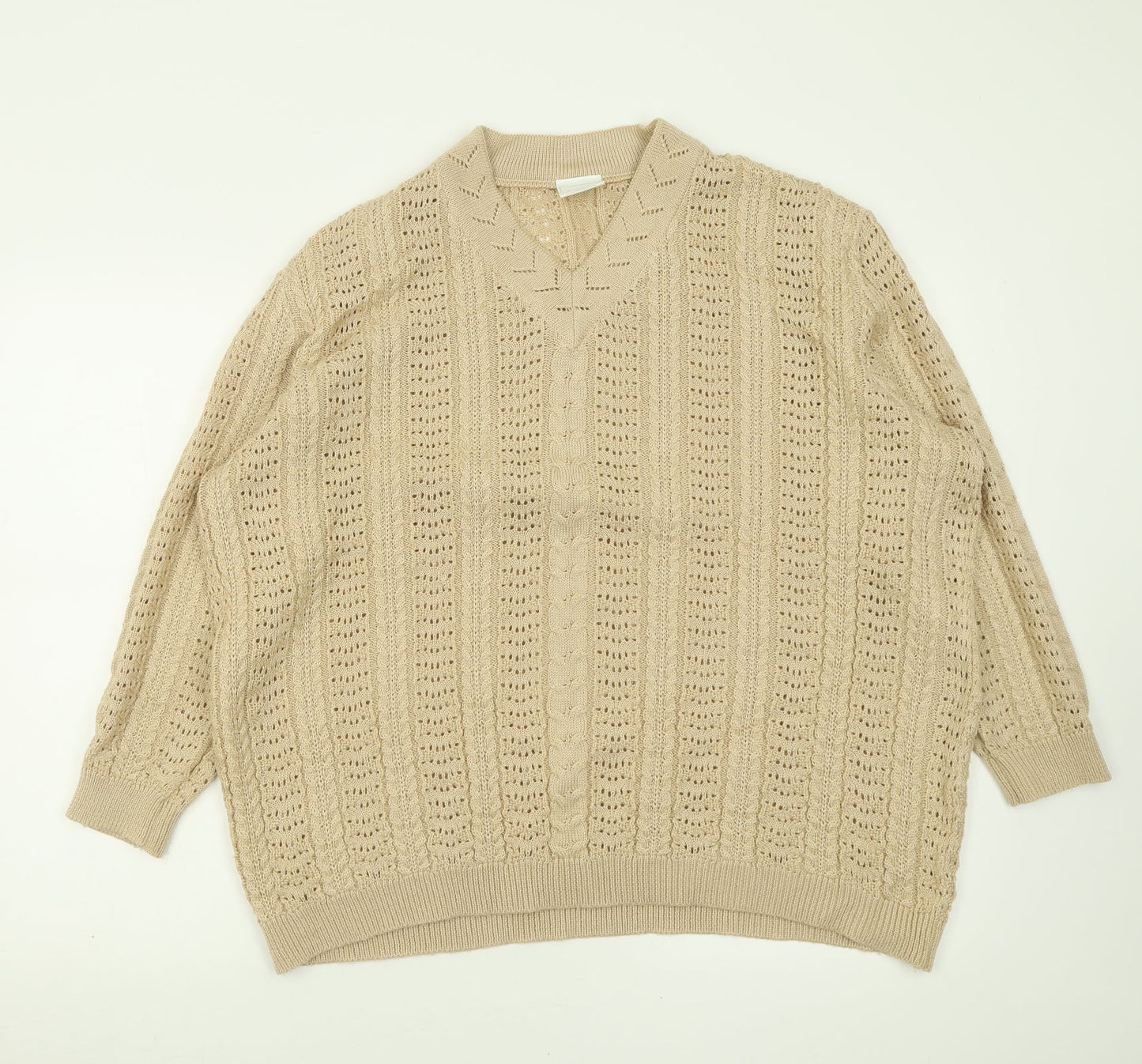 Womens UK Size 20 Classic Brown Pullover Jumper