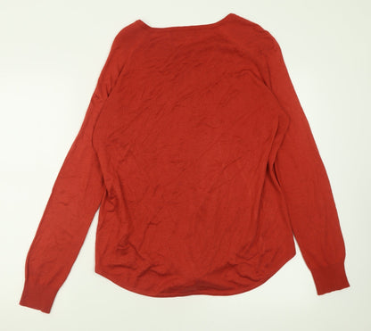 Womens UK Size M Marks and Spencer Red Pullover Jumper