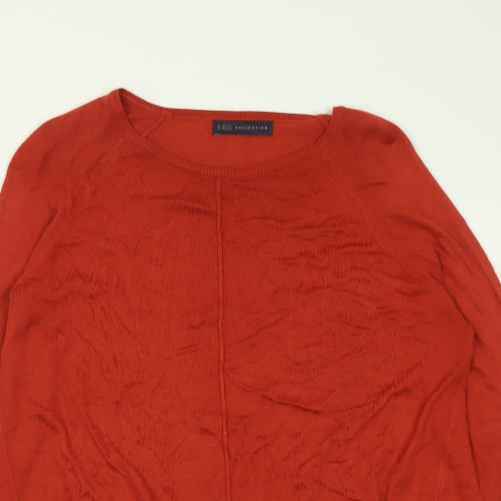 Womens UK Size M Marks and Spencer Red Pullover Jumper