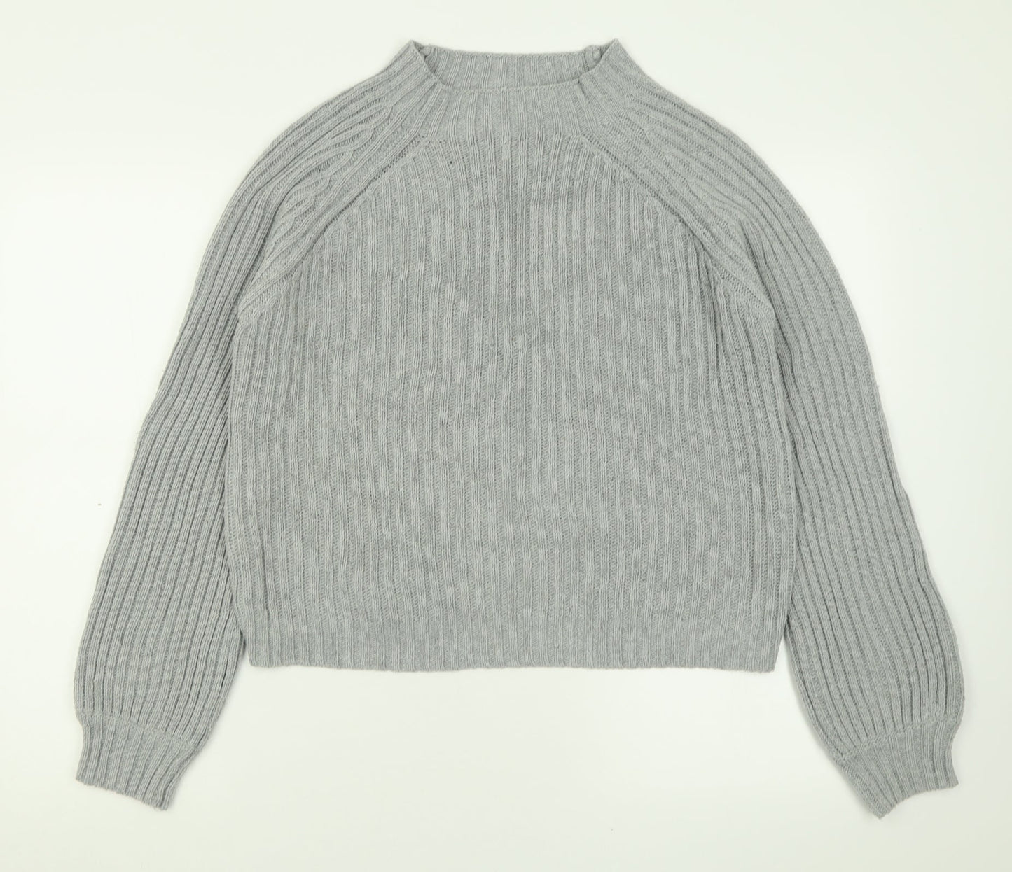 SheIn Womens Grey Crew Neck  Polyester Pullover Jumper Size S