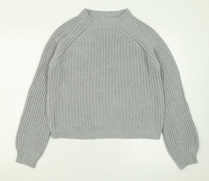 SheIn Womens Grey Crew Neck  Polyester Pullover Jumper Size S