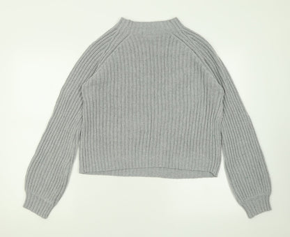 SheIn Womens Grey Crew Neck  Polyester Pullover Jumper Size S