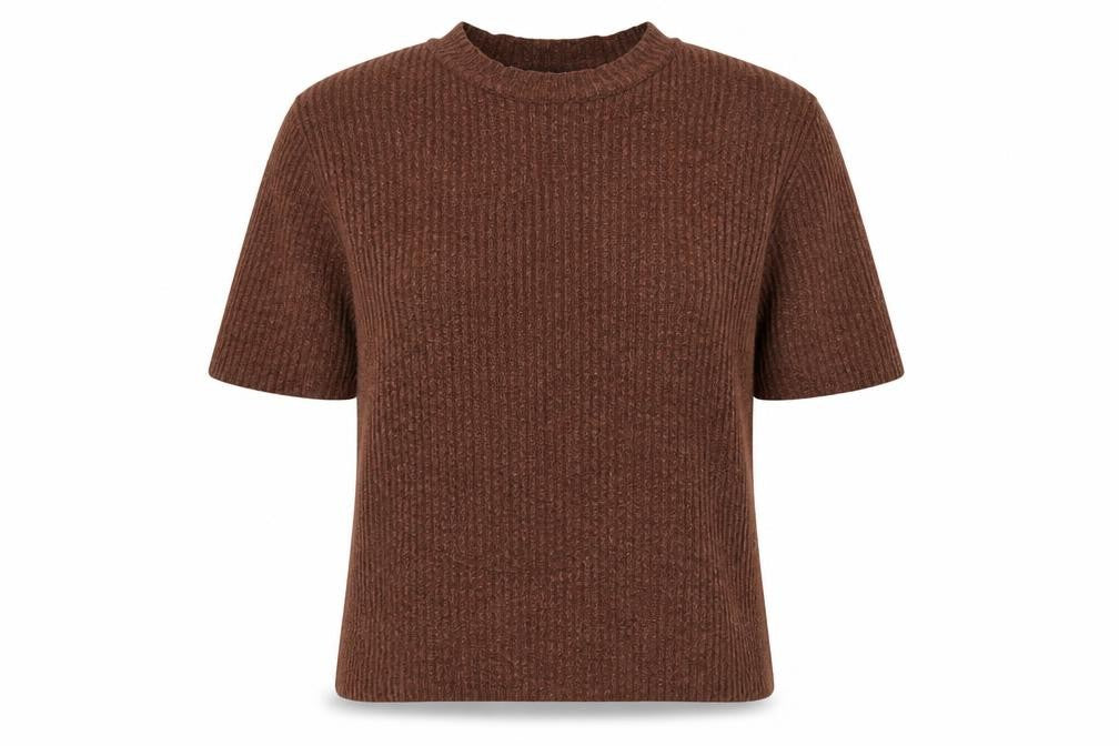 Womens UK Size XS Primark Brown Basic T-Shirt