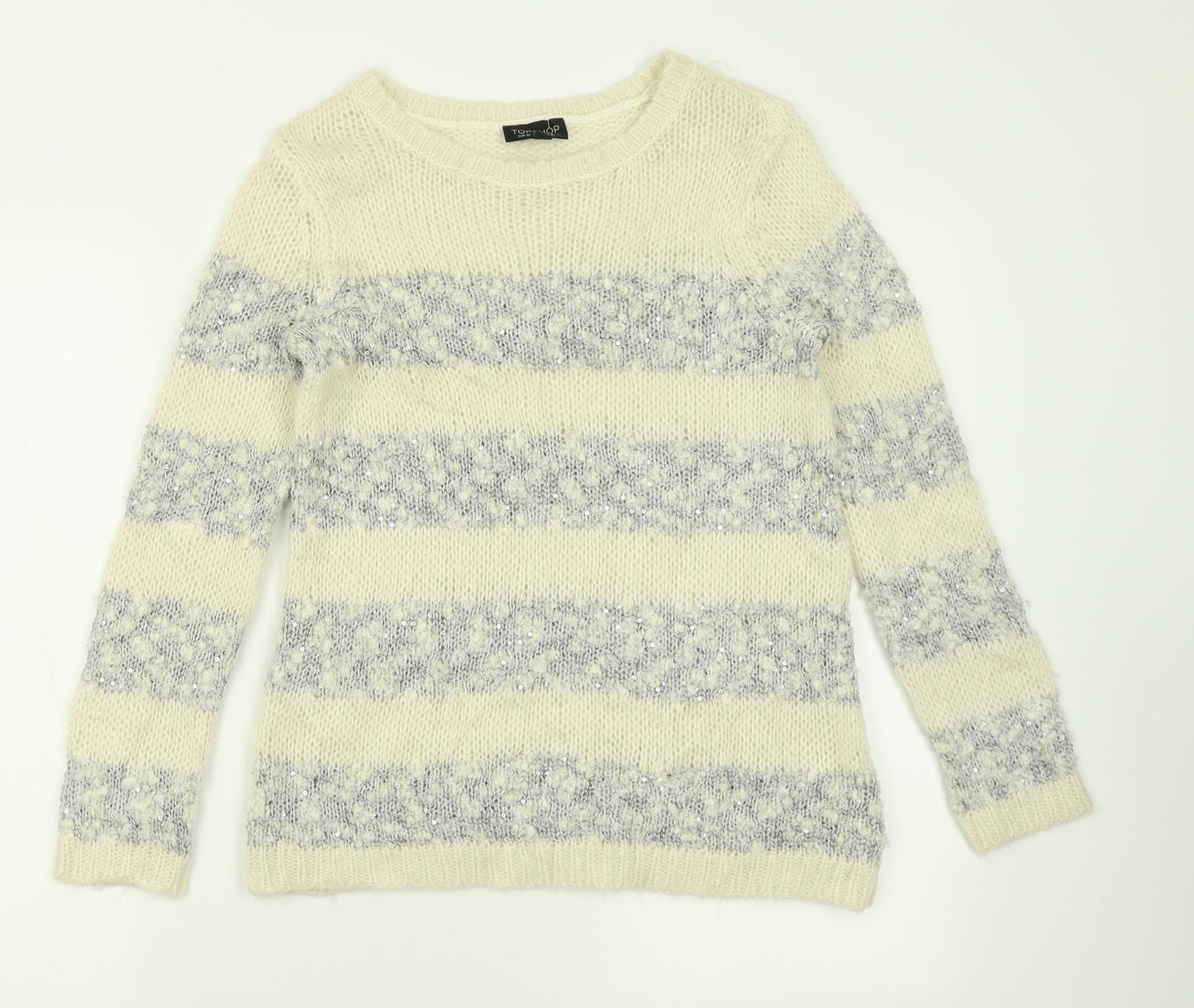Womens UK Size 8 Topshop Ivory Pullover Jumper