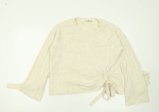 TU Womens Ivory Crew Neck  Acrylic Pullover Jumper Size 10