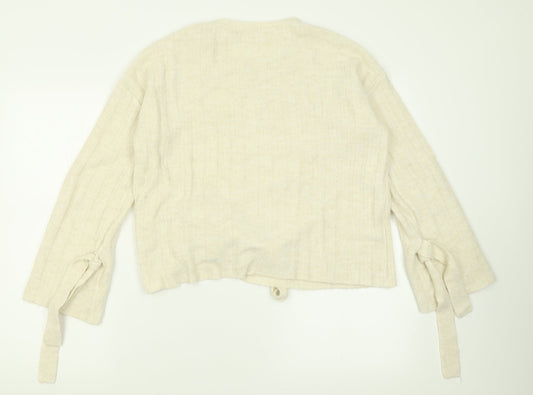 TU Womens Ivory Crew Neck  Acrylic Pullover Jumper Size 10