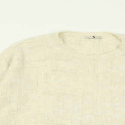 TU Womens Ivory Crew Neck  Acrylic Pullover Jumper Size 10
