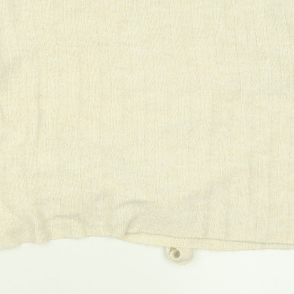 TU Womens Ivory Crew Neck  Acrylic Pullover Jumper Size 10