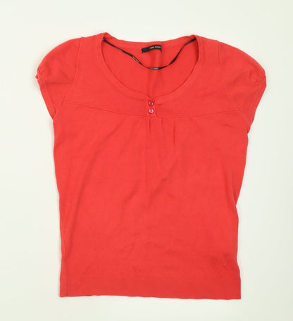 Womens UK Size S VERO MODA Pink Basic T-Shirt
