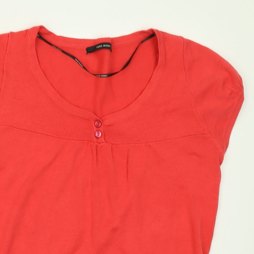 Womens UK Size S VERO MODA Pink Basic T-Shirt