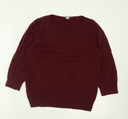 Womens UK Size M H&M Purple Pullover Jumper