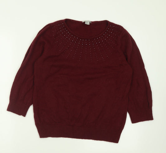 Womens UK Size M H&M Purple Pullover Jumper