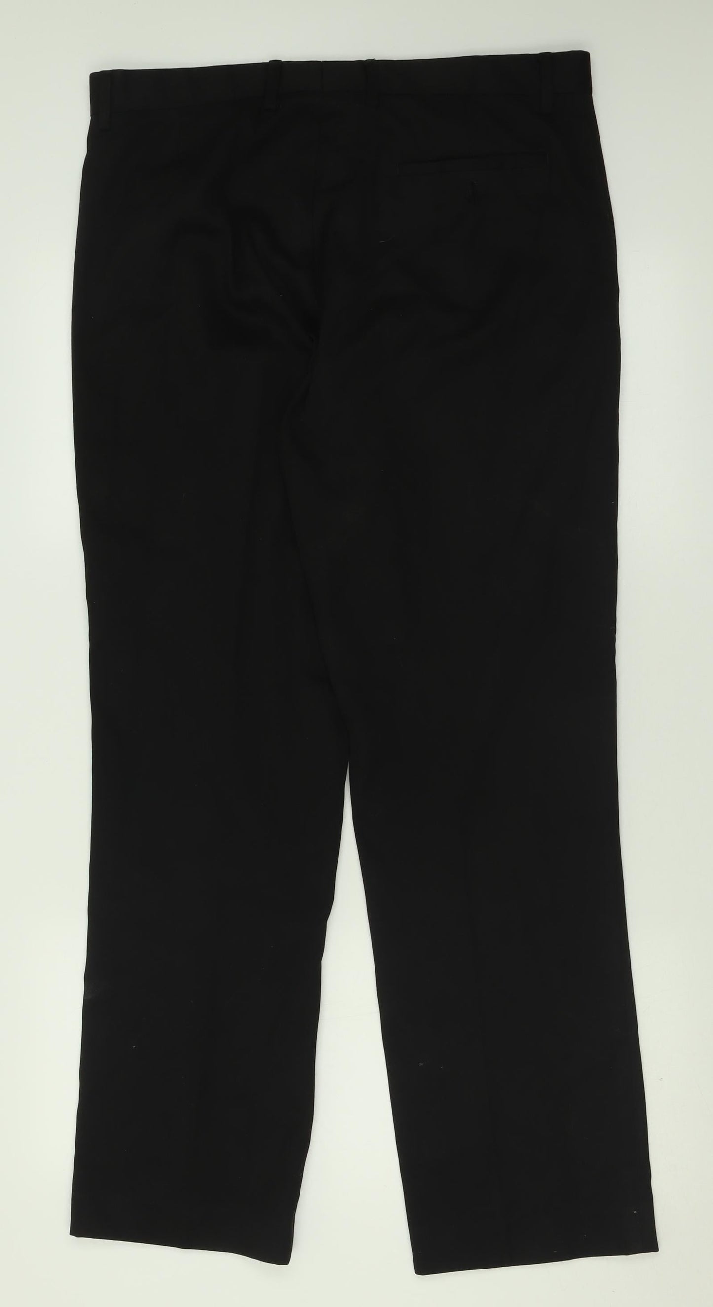 Mens UK Size 34 in Cedar Wood State Regular Fit  Black Trousers
