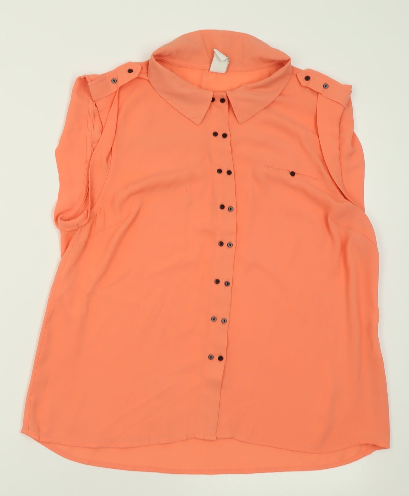 Womens UK Size L VILA Orange Basic Button-Up