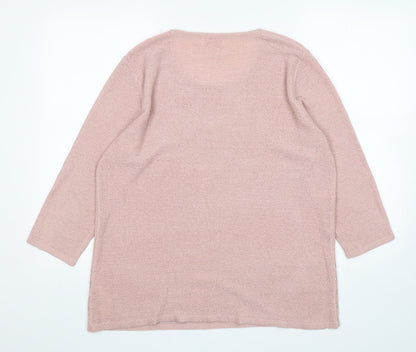 Womens UK Size 16 Slimma Pink Pullover Jumper