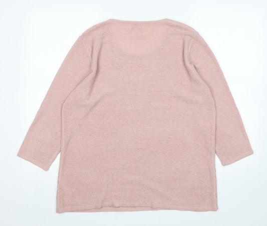 Womens UK Size 16 Slimma Pink Pullover Jumper