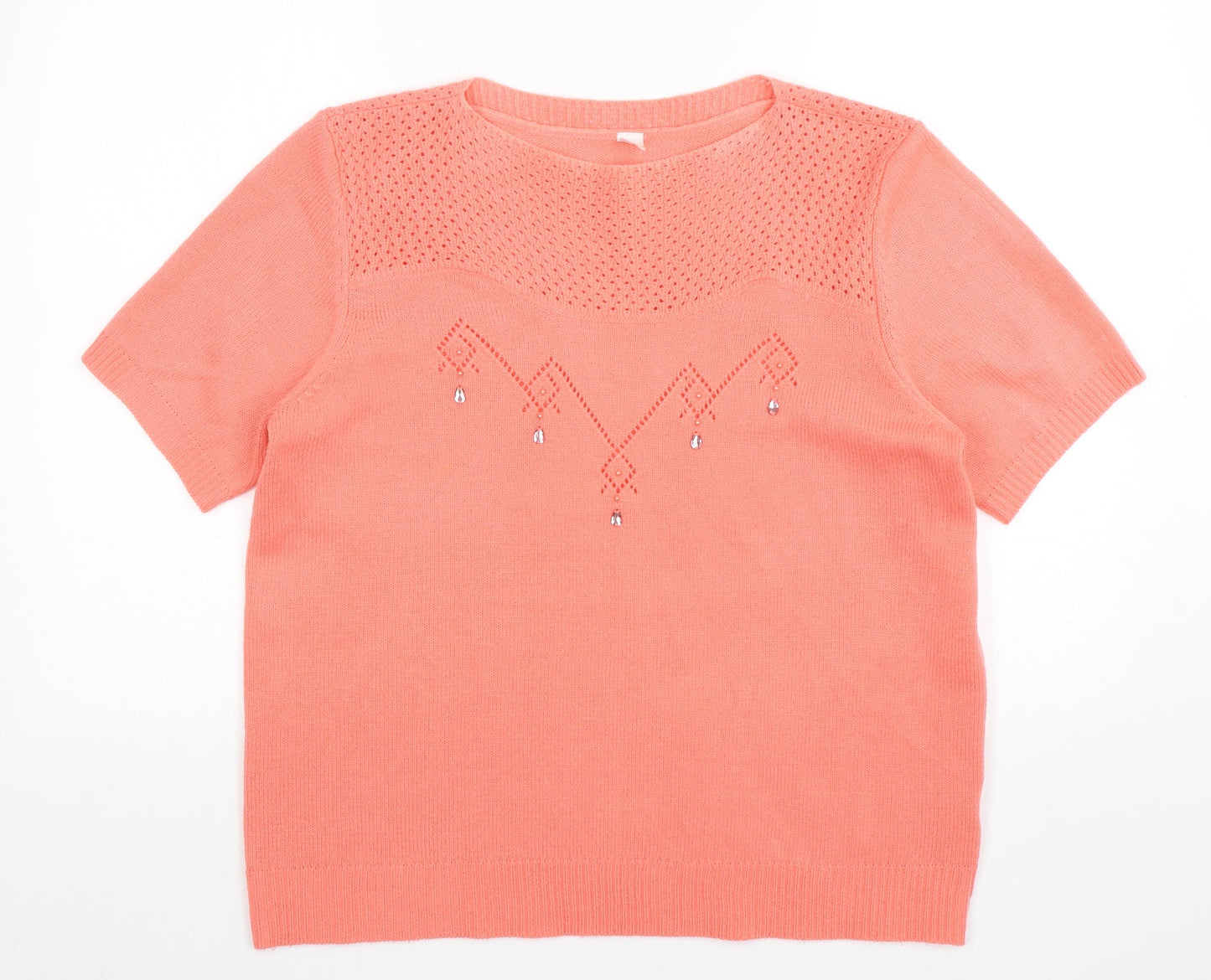 Womens UK Size 16 Preworn Pink Pullover Jumper