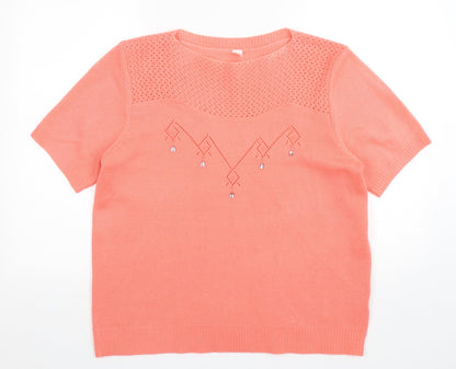 Womens UK Size 16 Preworn Pink Pullover Jumper