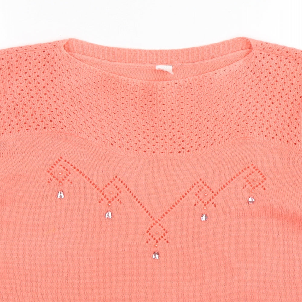 Womens UK Size 16 Preworn Pink Pullover Jumper
