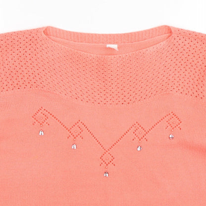 Womens UK Size 16 Preworn Pink Pullover Jumper