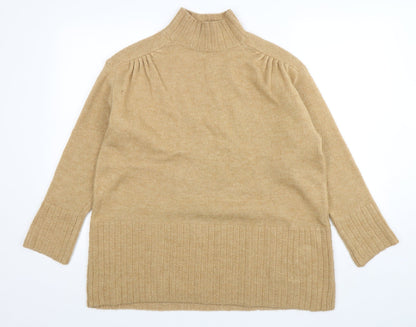 George Womens Beige High Neck  Acrylic Pullover Jumper Size M