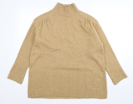 George Womens Beige High Neck  Acrylic Pullover Jumper Size M