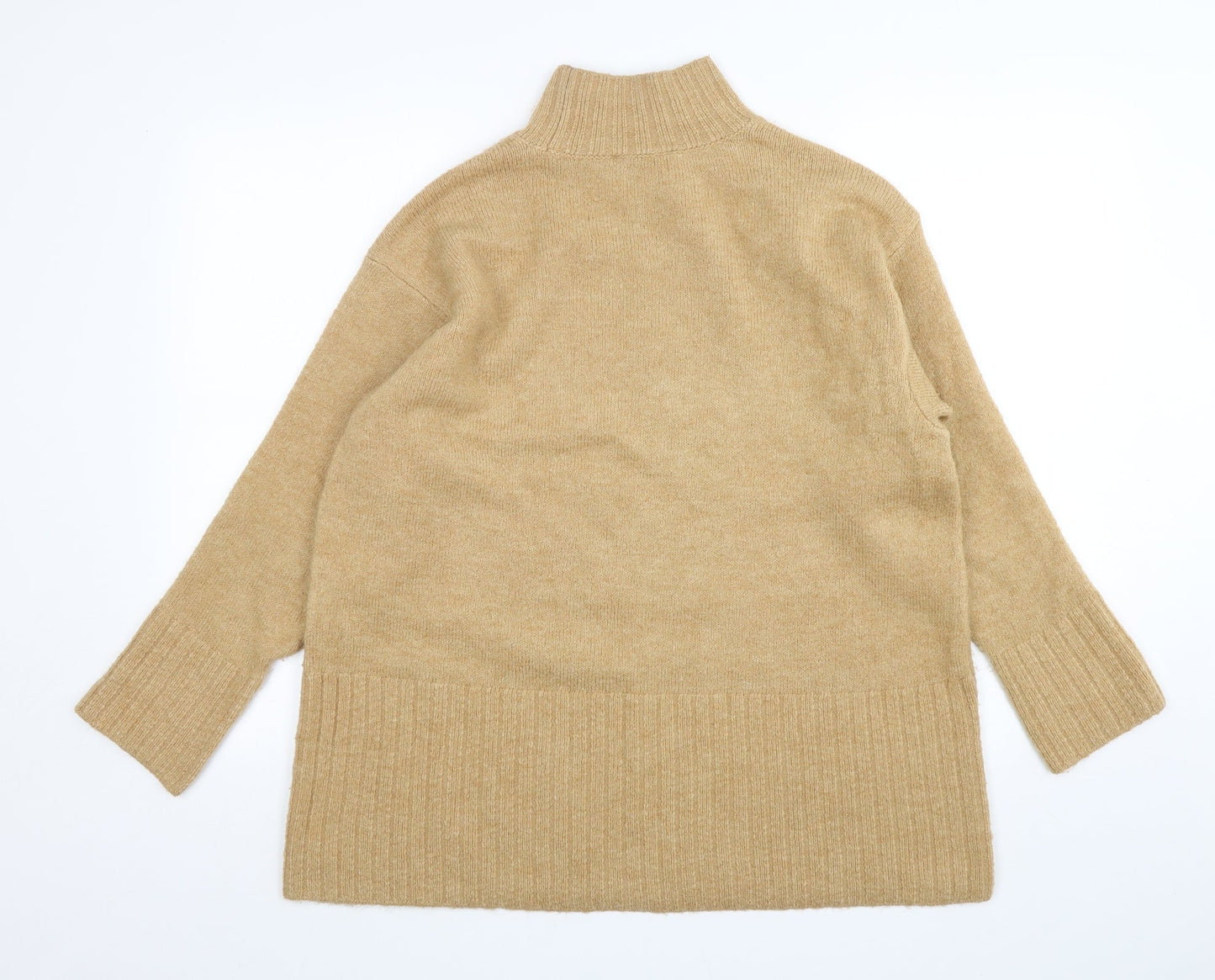 George Womens Beige High Neck  Acrylic Pullover Jumper Size M