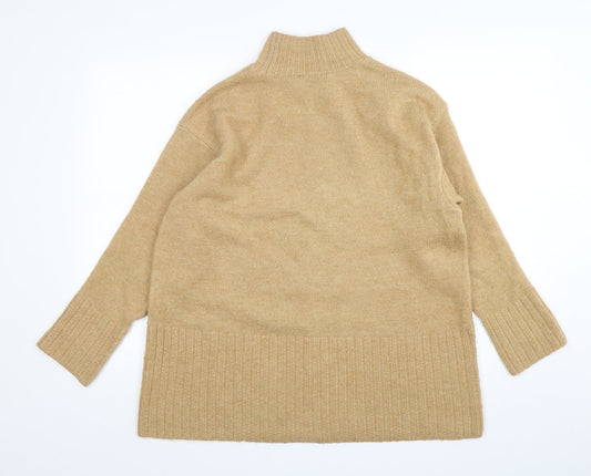 George Womens Beige High Neck  Acrylic Pullover Jumper Size M
