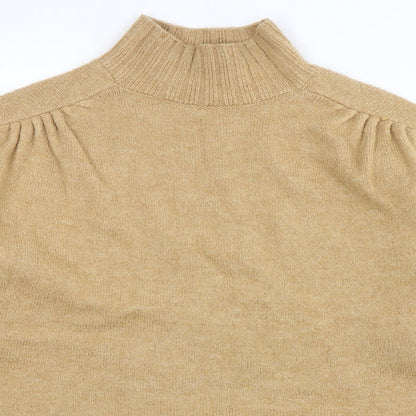 George Womens Beige High Neck  Acrylic Pullover Jumper Size M