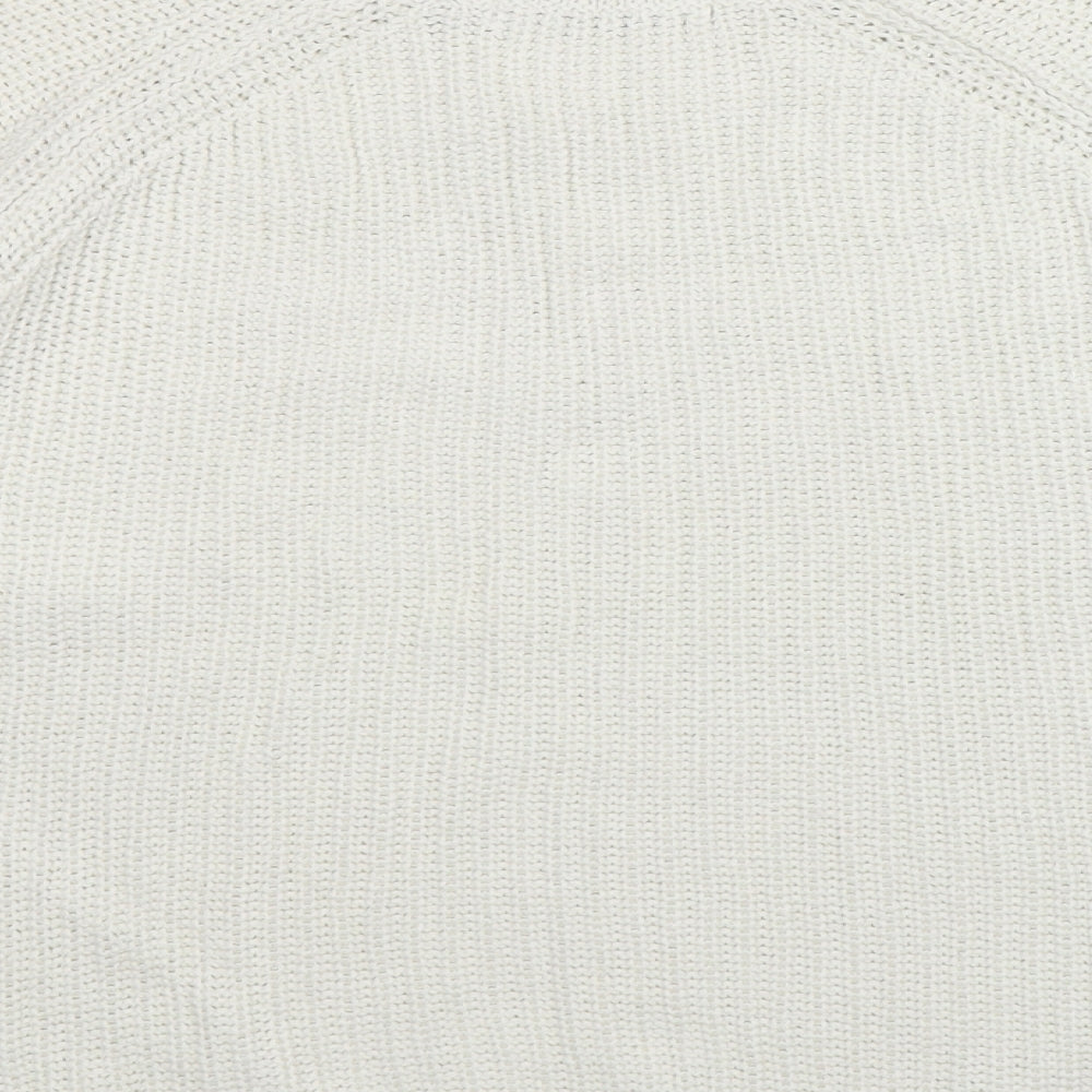 George Womens White Round Neck  Cotton Pullover Jumper Size 18
