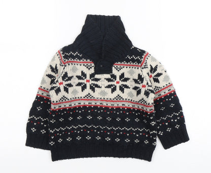 George Boys Multicoloured Fair Isle Acrylic Pullover Jumper Size 12-18 Months  Pullover